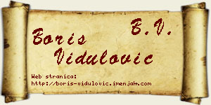 Boris Vidulović vizit kartica
